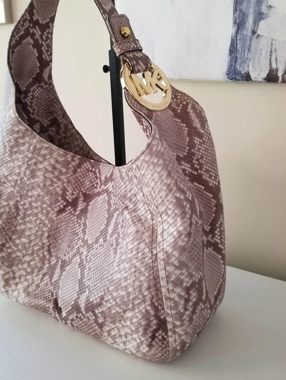 Michael Kors Reptile Slouchy Hobo Shoulder Bag